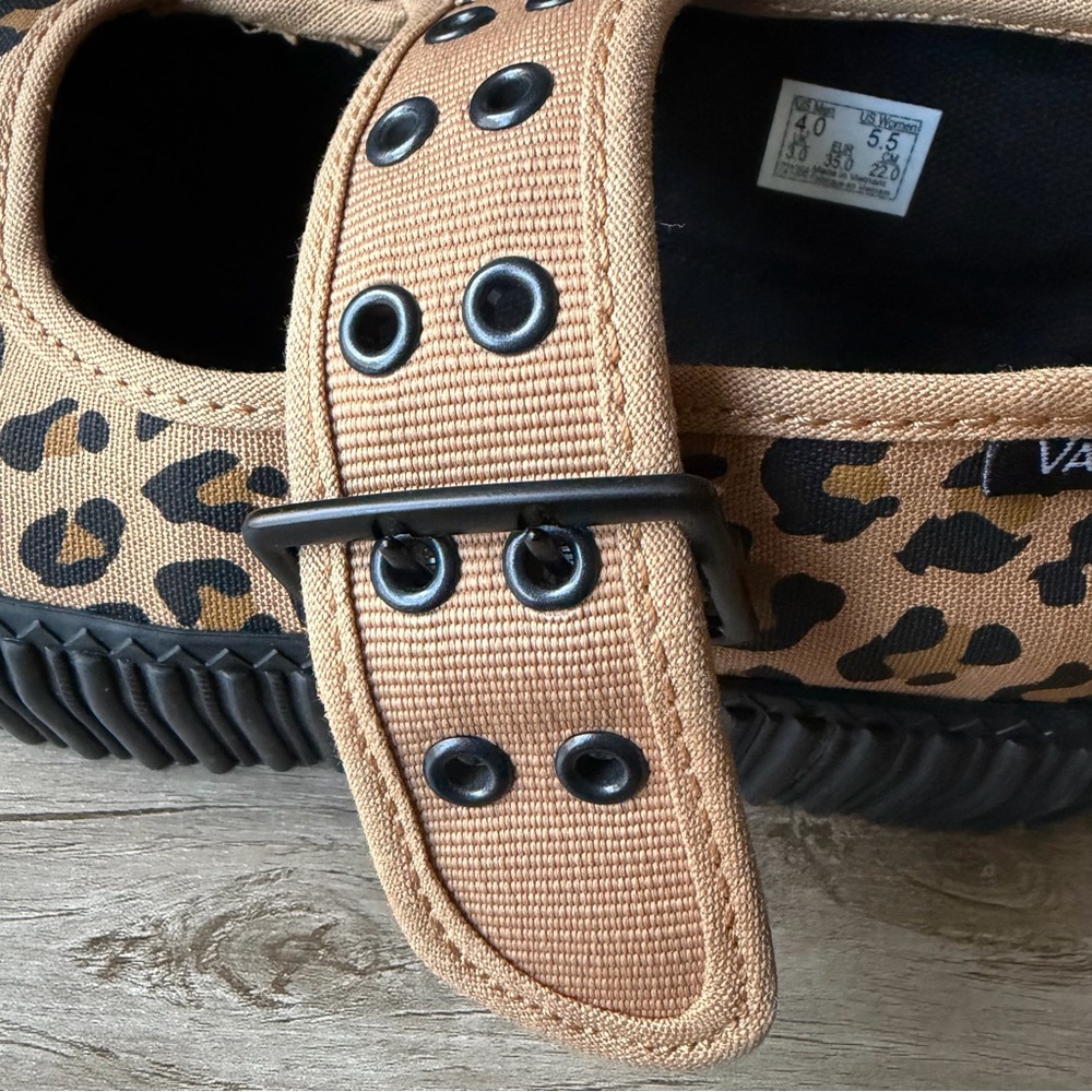 Vans Mary Jane Creeper Leopard Print Platform Shoes NEW Women Sz 5.5 Grunge Core - Picture 12 of 16